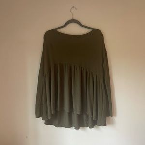 free people green long sleeve